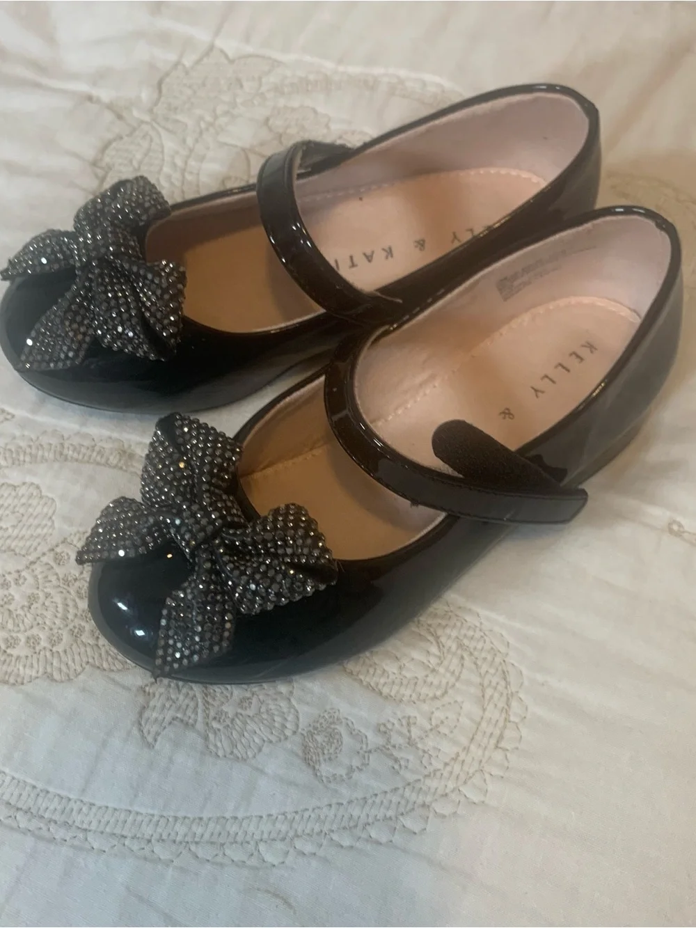 Kelly & Katie Girls' Black Patent Mary Jane Shoes with Bow size 10
